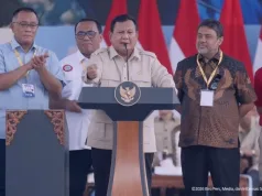 Prabowo Subianto Tegaskan Komitmen di May Day 2026: Bersumpah Perjuangkan Kesejahteraan Buruh dan Rakyat Kecil Tangkapan layar - Presiden Prabowo Subianto berpidato pada puncak Peringatan Hari Buruh Internasional 2026 atau May Day di kawasan Monumen Nasional, Jakarta Pusat, Jumat (1/5/2026). (ANTARA/Youtube Sekretariat Presiden)