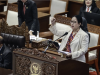 Ketua DPR Negara Harus Perkuat Perlindungan Pekerja Migran Ketua DPR Puan Maharani menyampaikan pidato saat Rapat Paripurna ke-17 Masa Persidangan IV Tahun Sidang 2025-2026 di Kompleks Parlemen, Senayan, Jakarta, Selasa (21/4/2026). Rapat tersebut beragendakan penyampaian IHPS Semester II Tahun 2025 oleh BPK, mengesahkan RUU tentang Perlindungan Saksi dan Korban (PSDK) dan RUU Perlindungan Pekerja Rumah Tangga (PPRT) menjadi Undang-Undang serta pidato Ketua DPR penutupan Masa Persidangan IV Tahun Sidang 2025-2026. ANTARA FOTO/Dhemas Reviyanto/agr