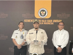 Satgas Haji Cegah Keberangkatan 80 WNI yang Diduga Akan Berhaji Ilegal di Berbagai Bandara Konferensi pers Satgas Pencegahan Haji Ilegal di Asrama Haji Pondok Gede, Jakarta, Jumat (8/5/2026). ANTARA/Asep Firmansyah