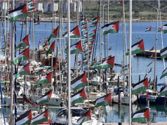 RI Kecam Zionis Israel Tangkap Kapal dan Relawan Kemanusiaan Global Sumud Flotilla (GSF), Desak Dilepaskannya WNI Kapal-kapal dari "Global Sumud Flotilla 2026 Spring Mission," yang bertujuan untuk menembus blokade Israel di Gaza dan mengirimkan bantuan kemanusiaan, berangkat dari marina di Augusta di pulau Sisilia, Italia, pada 26 April 2026. Armada yang terdiri dari 65 kapal tersebut berlayar ke Laut Mediterania secara berurutan pada sore hari sesuai dengan urutan yang telah ditetapkan, dengan banyak bendera Palestina terlihat berkibar di tiang-tiang kapal. (ANTARA/Barış Seçkin - Anadolu Agency/pri.) (ANTARA/Barış Seçkin - Anadolu Agency/pri.)
