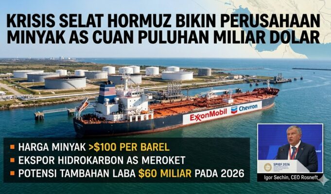 Krisis Selat Hormuz Bikin Perusahaan Minyak AS Cuan Puluhan Miliar Dolar