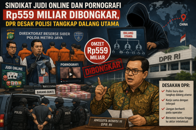 lustrasi Sindikat Judi Online dan Pornografi Rp559 Miliar Dibongkar DPR Desak Polisi Tangkap Dalang Utama